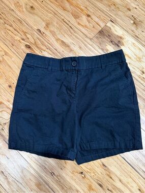 LOFT Black Cotton Blend Bermuda Shorts